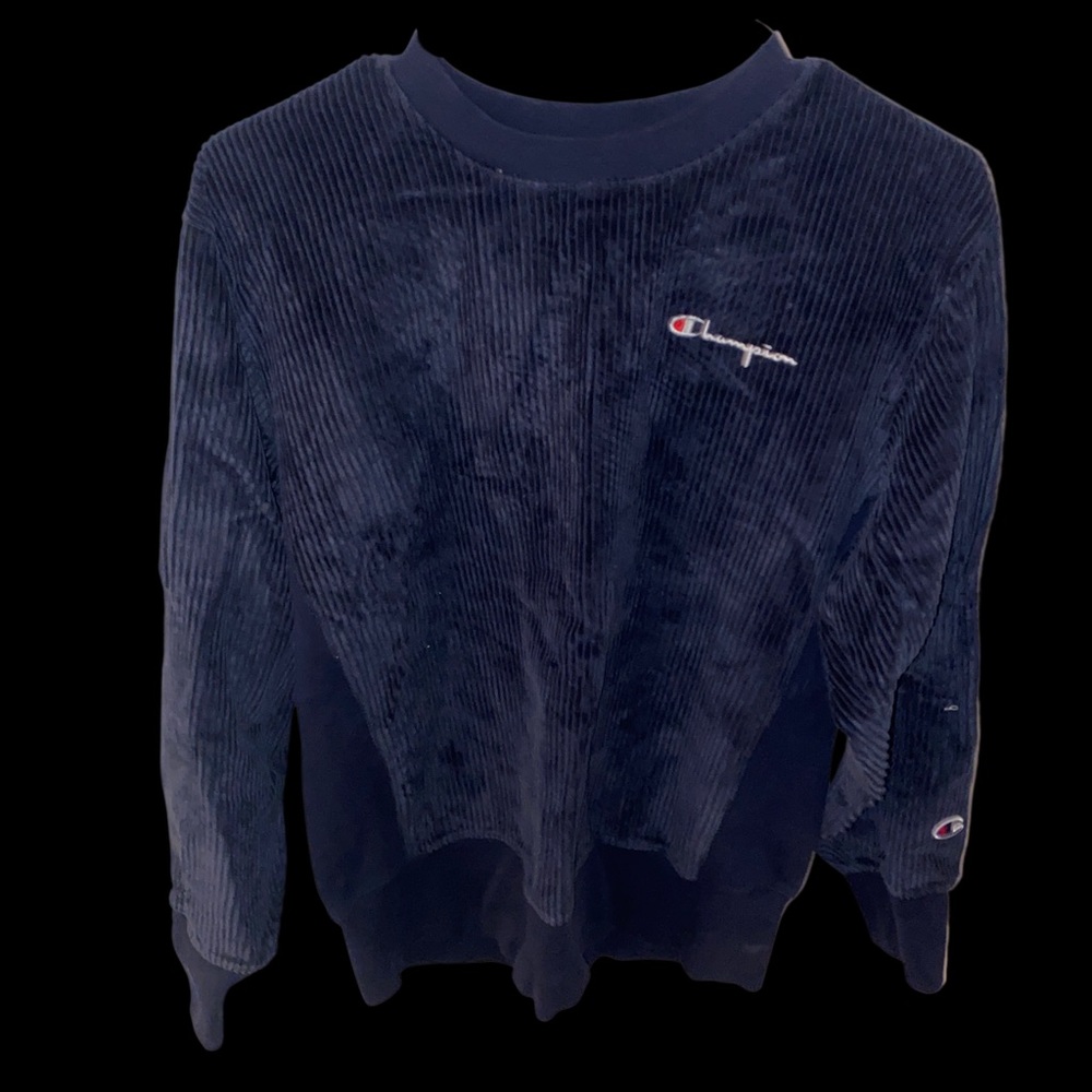 Champion Navy Blue Corduroy Crewneck